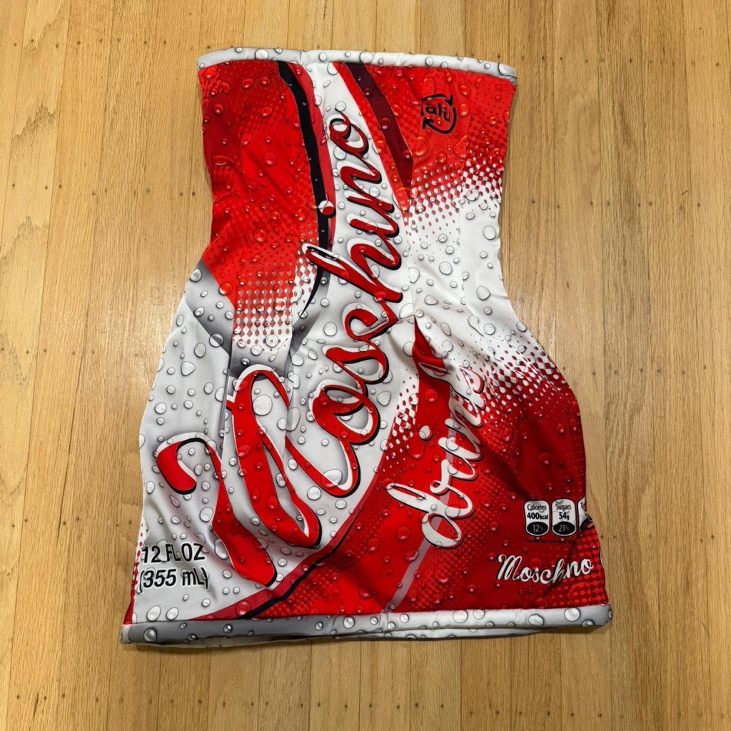 Moschino Red And White Graphic Tube Top